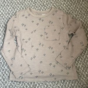 Little Co long sleeve neutral mushroom shirt 5t